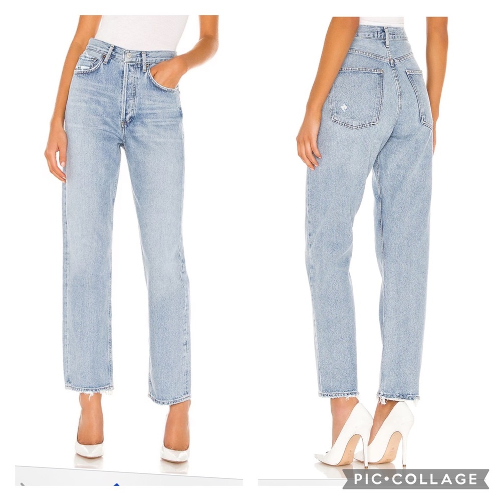 Agolde 90's Mid Rise Loose Fit jeans in Snapshot Size 23 - FLAW (tub 11)